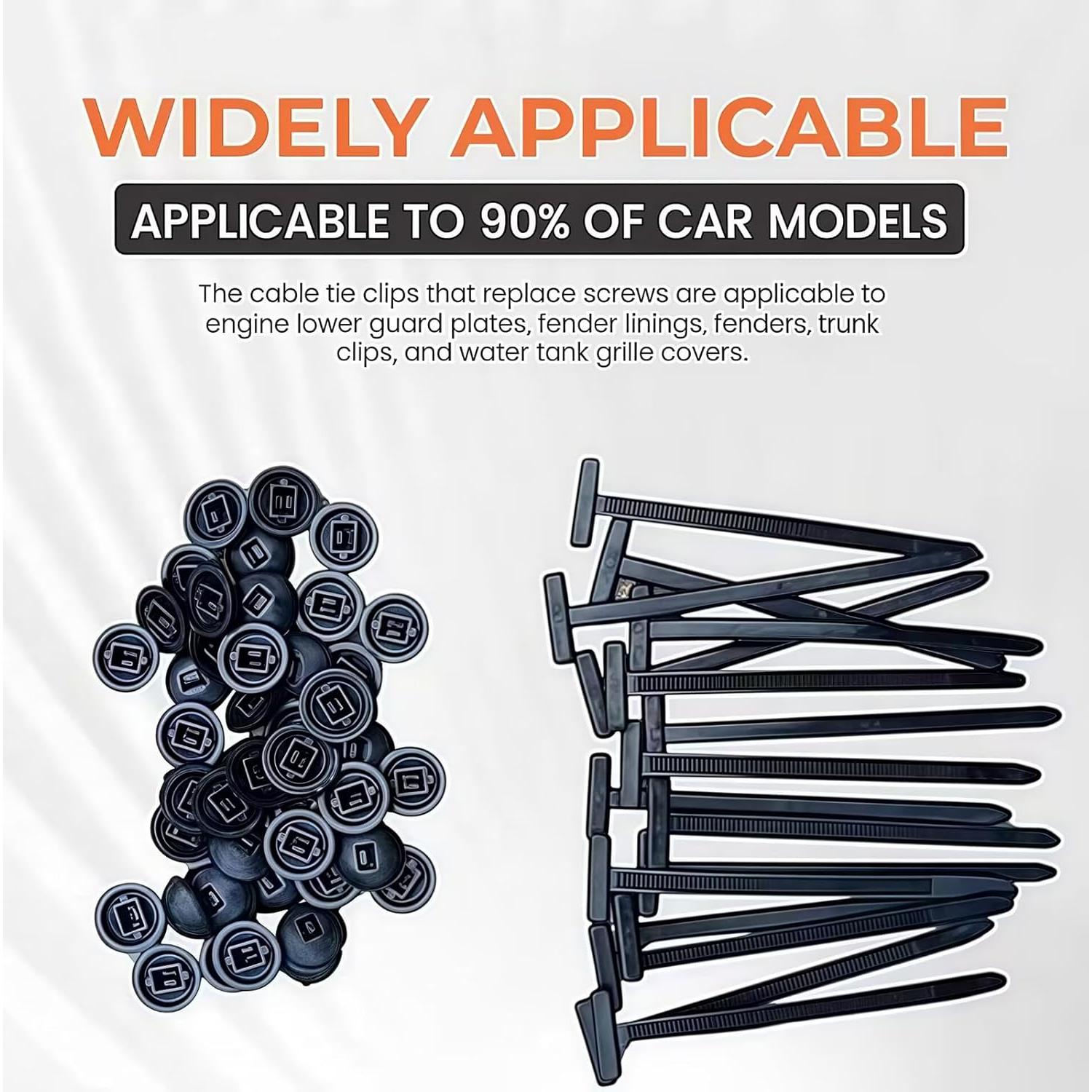 100 Hebillas de Brida de Nylon Genérico para Auto 9cm