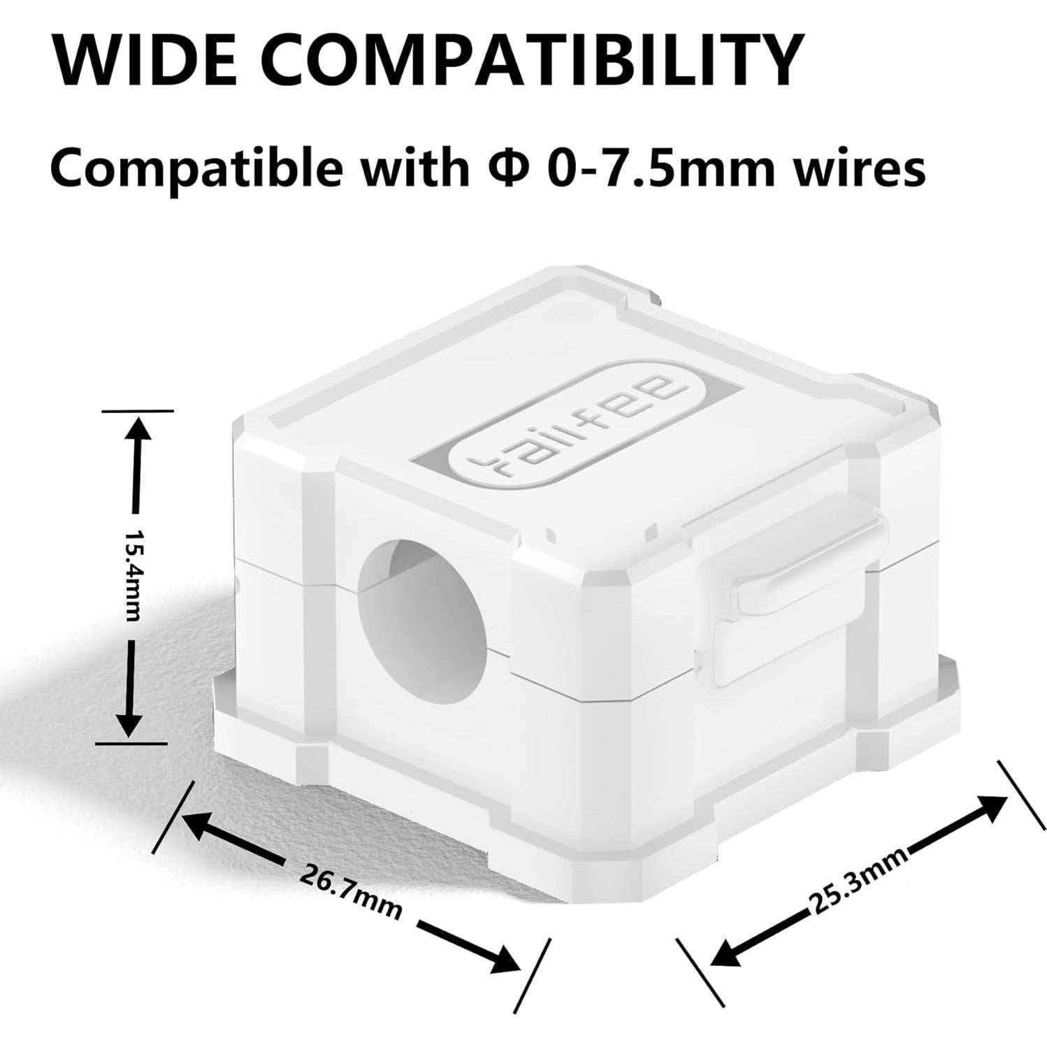 6 Clips Magnéticos para Cables Kailfee - Organizador Adhesivo Blanco