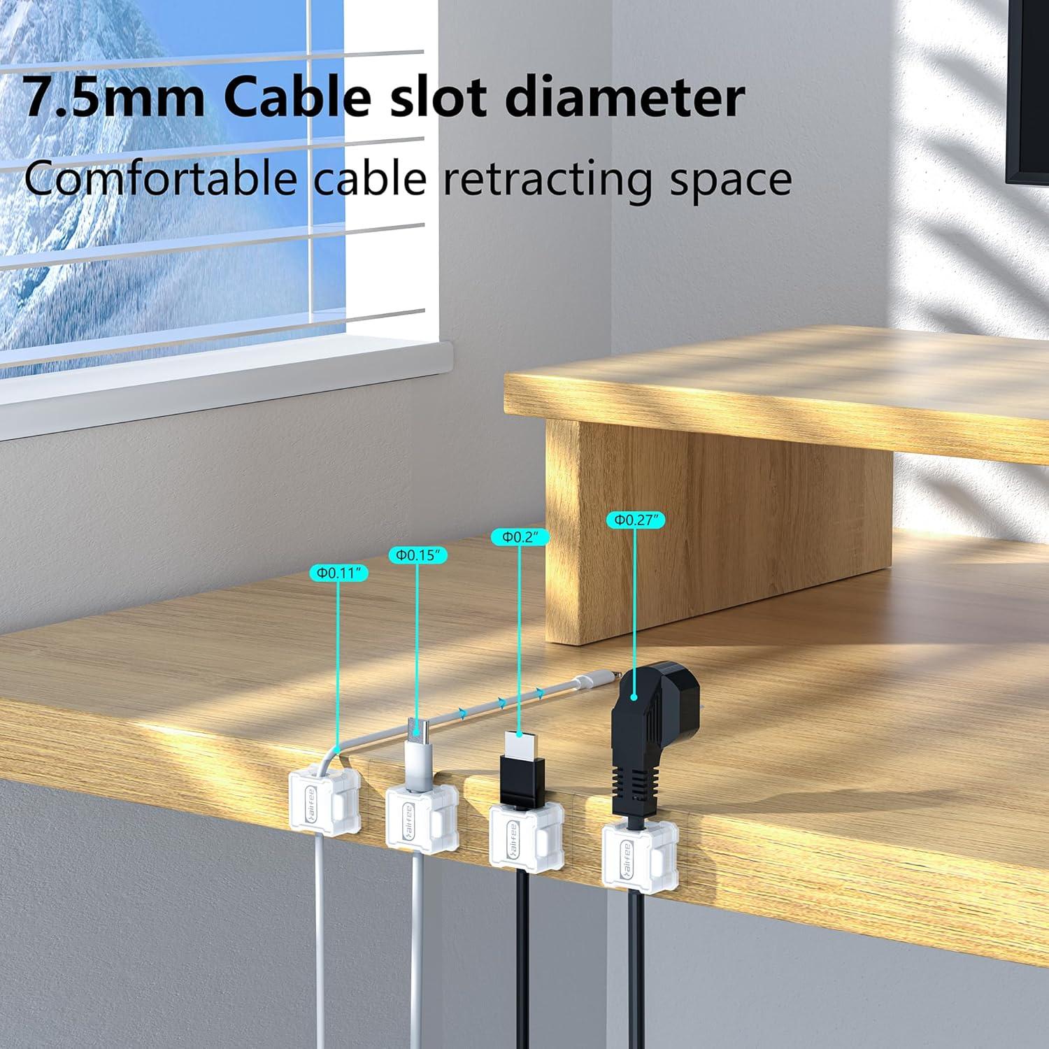 6 Clips Magnéticos para Cables Kailfee - Organizador Adhesivo Blanco