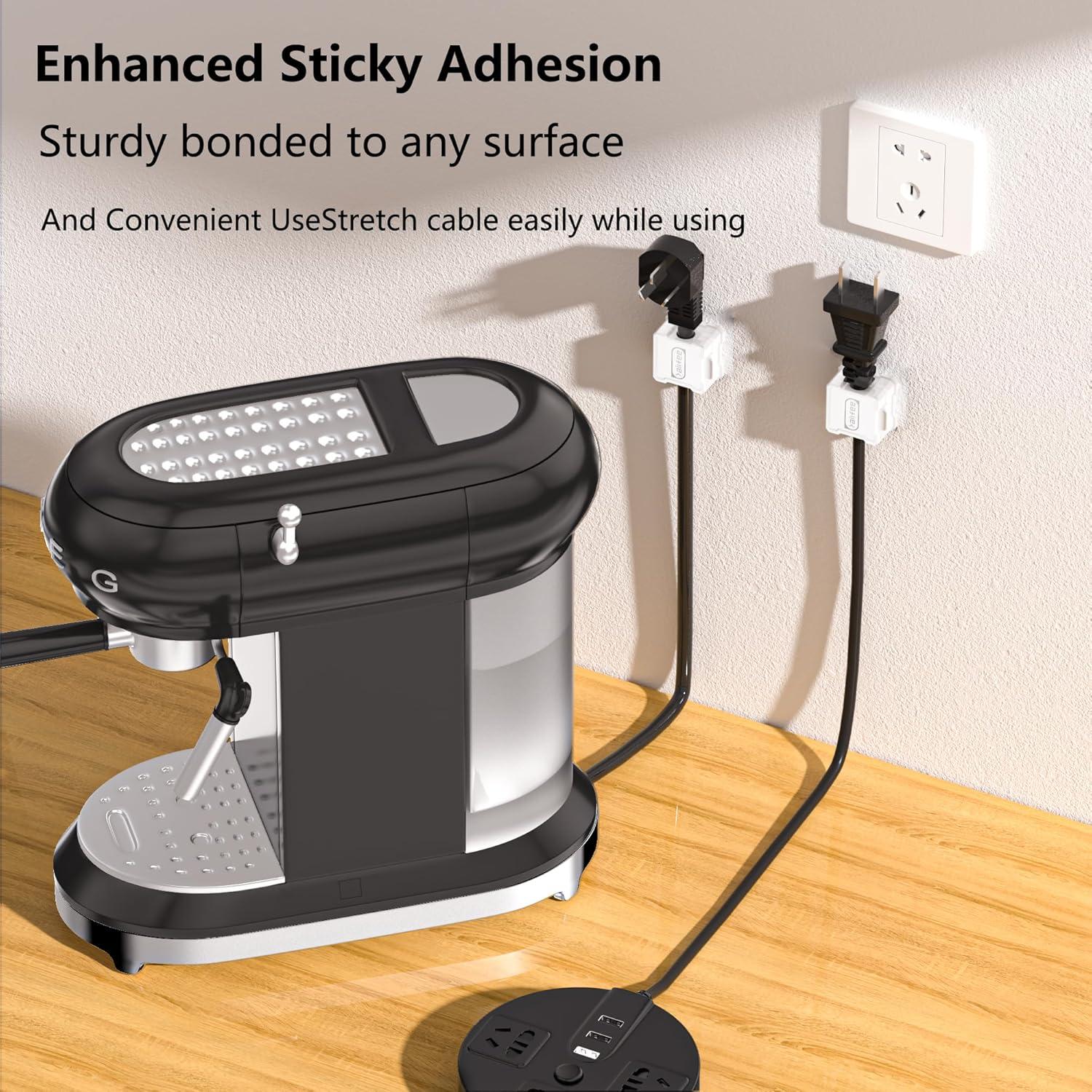 6 Clips Magnéticos para Cables Kailfee - Organizador Adhesivo Blanco