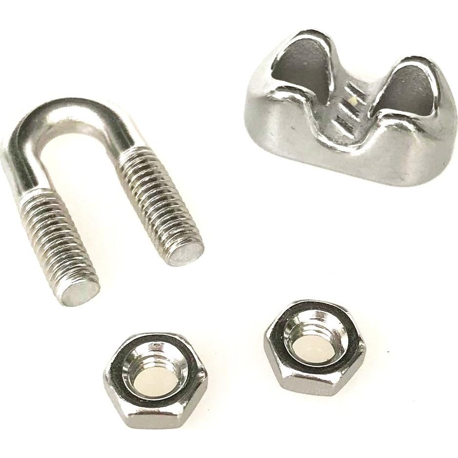 20 Clips de Cable de Acero Inoxidable HEVER M3 17x8.5mm