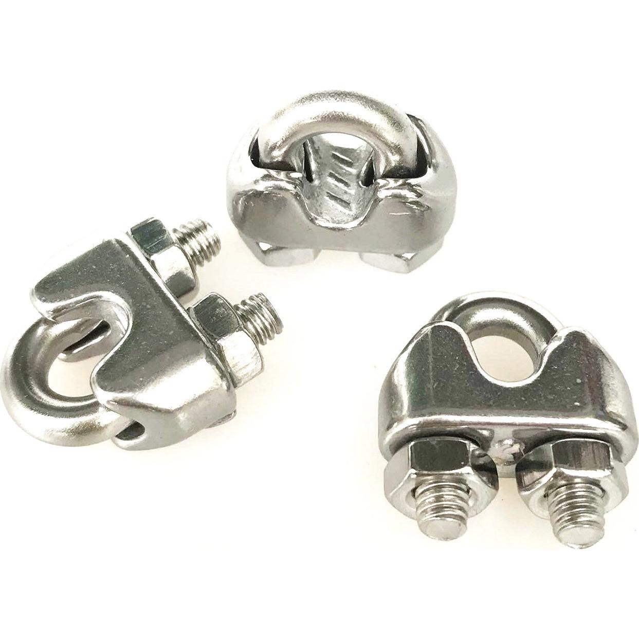 20 Clips de Cable de Acero Inoxidable HEVER M3 17x8.5mm