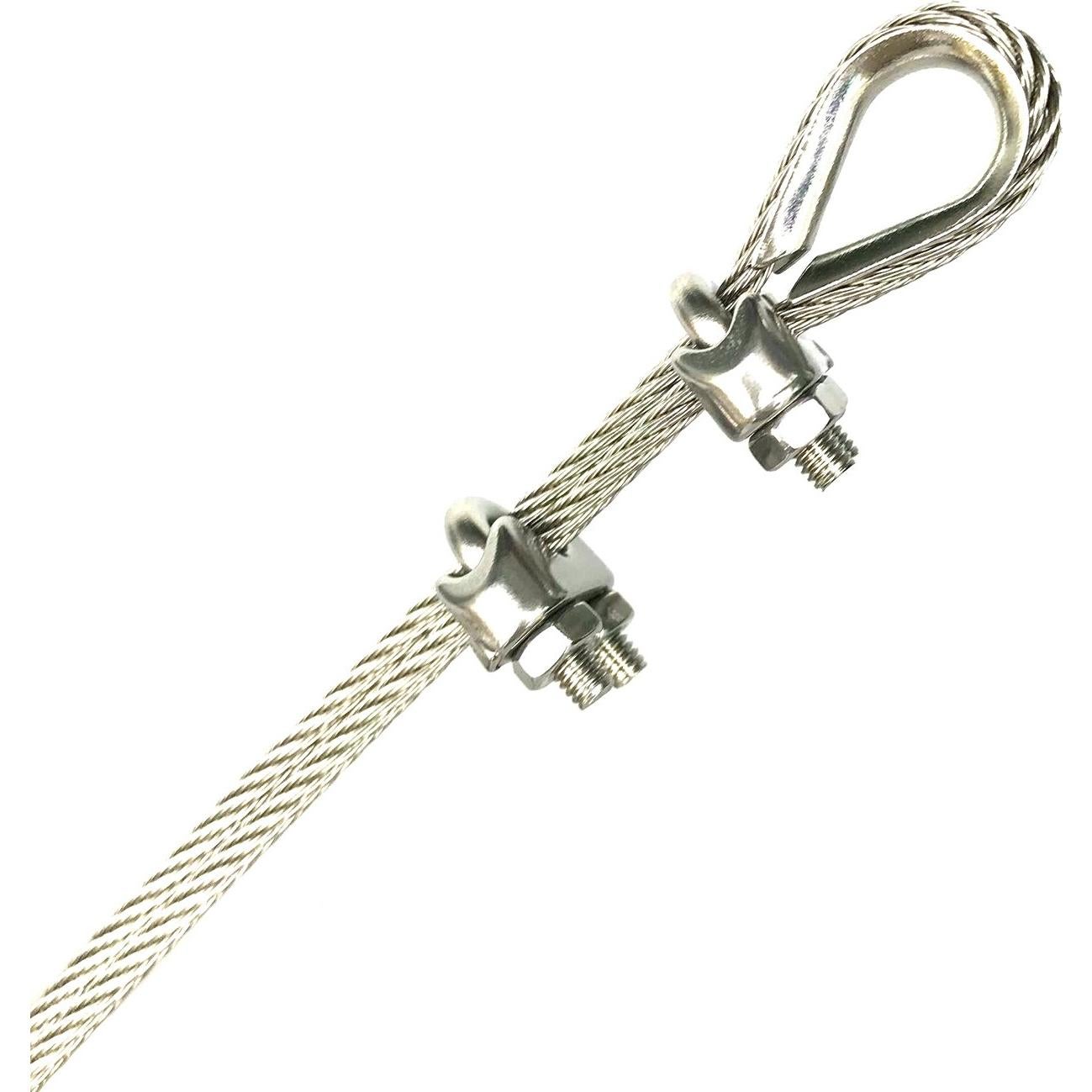 20 Clips de Cable de Acero Inoxidable HEVER M3 17x8.5mm