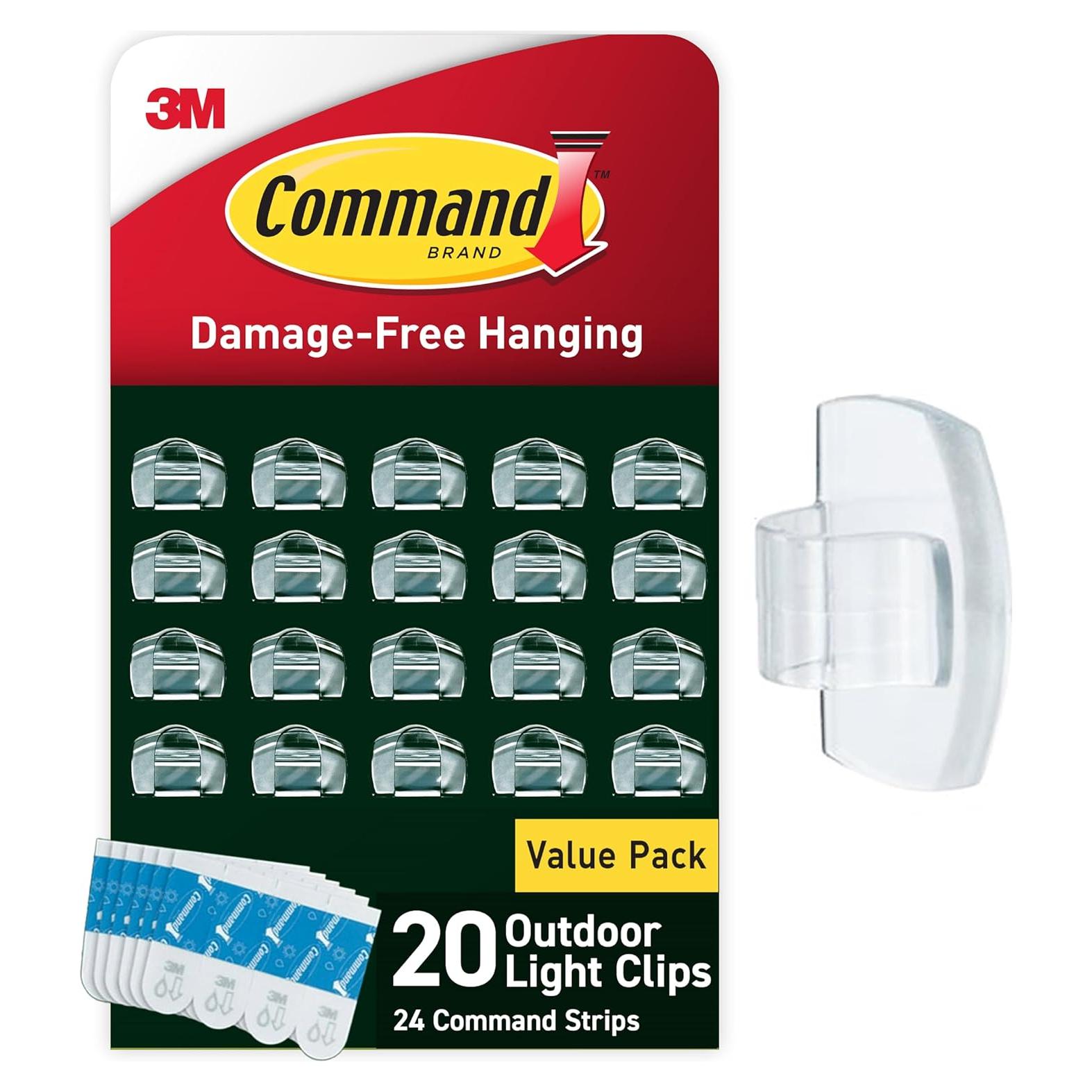 Clips Transparentes para Luces Exteriores Command - 20 Unidades