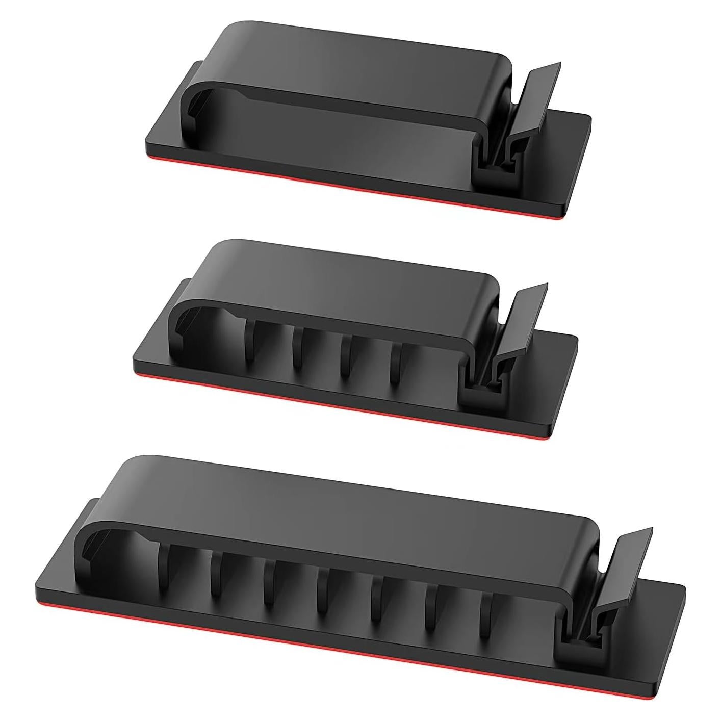 Clips Organizadores de Cables Halsouy 20 Pcs Negro