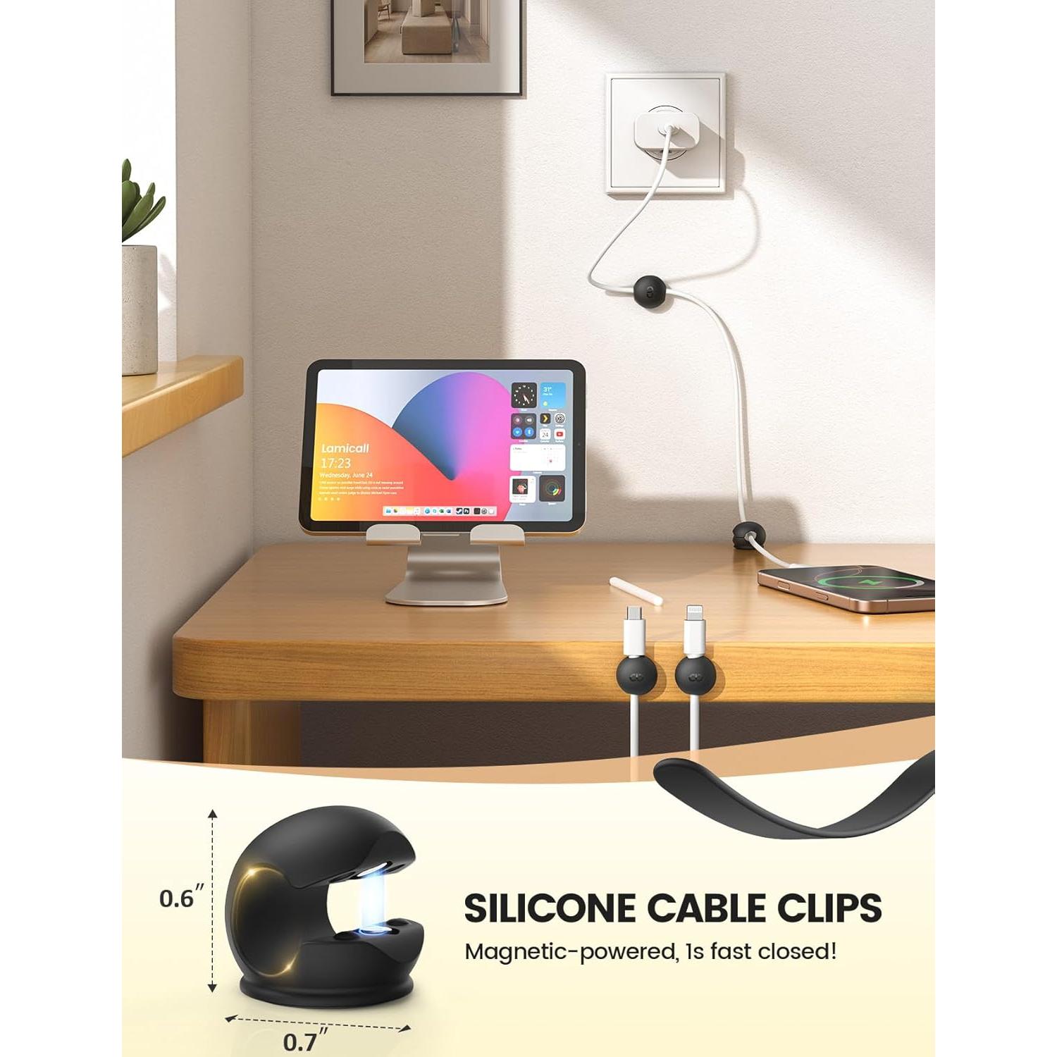 8 Clips Organizadores de Cables Magnéticos Lamicall Silicona