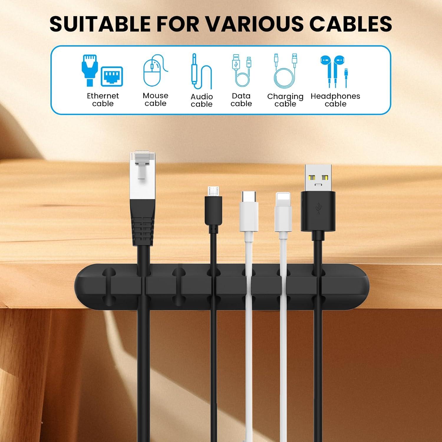 Clips Organizadores de Cables AhaStyle - Paquete de 3 - Negro