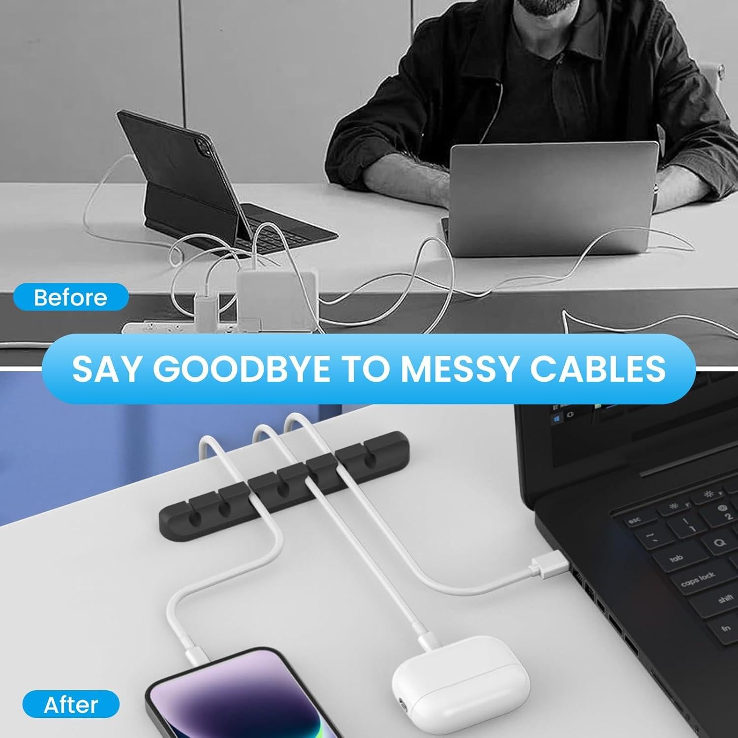 Clips Organizadores de Cables AhaStyle - Paquete de 3 - Negro