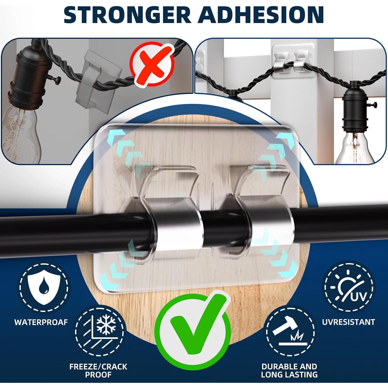 Ganchos Adhesivos para Cables IFLOH - 26 Piezas Resistentes