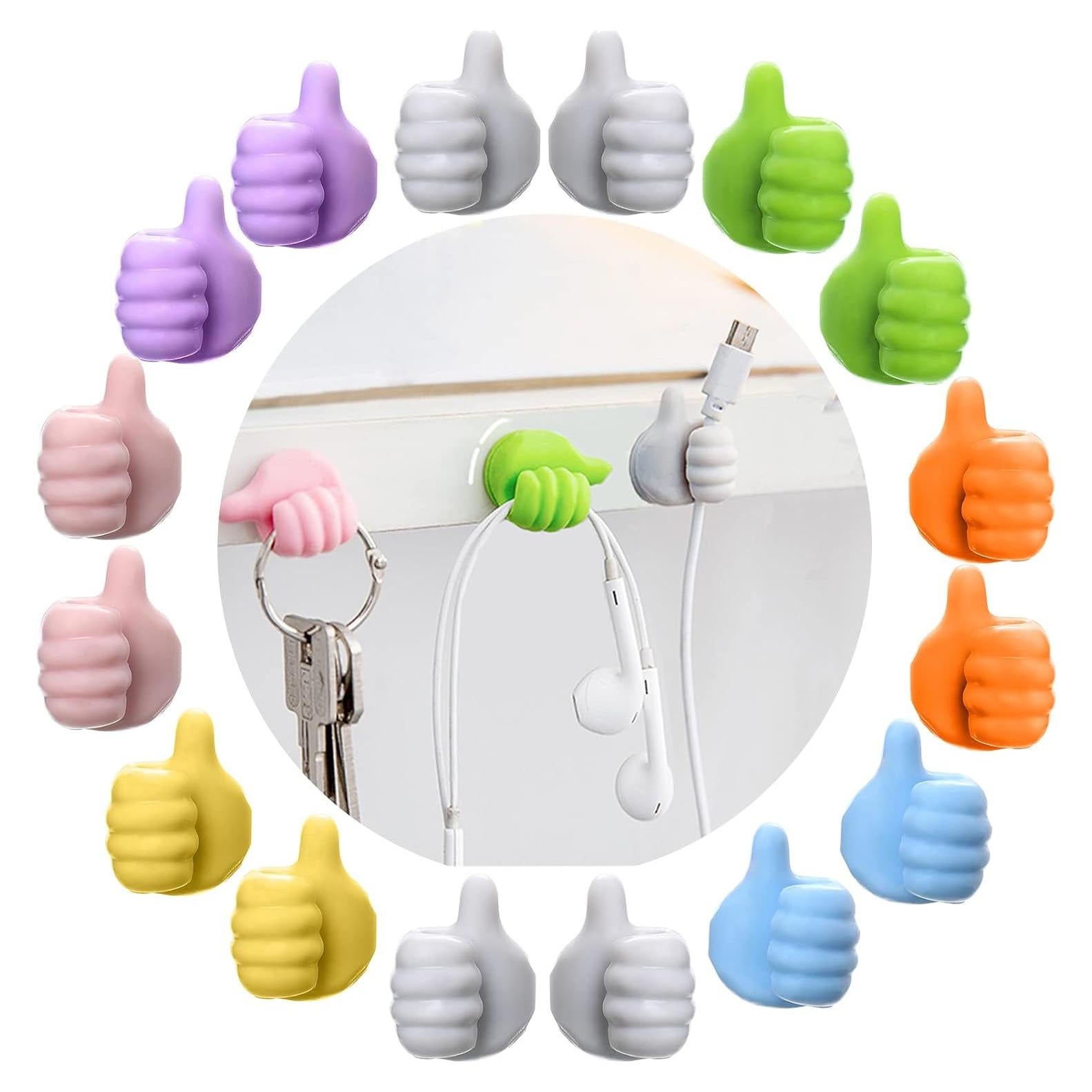 16 Ganchos Adhesivos de Silicona AELITOK para Cables y Llaves