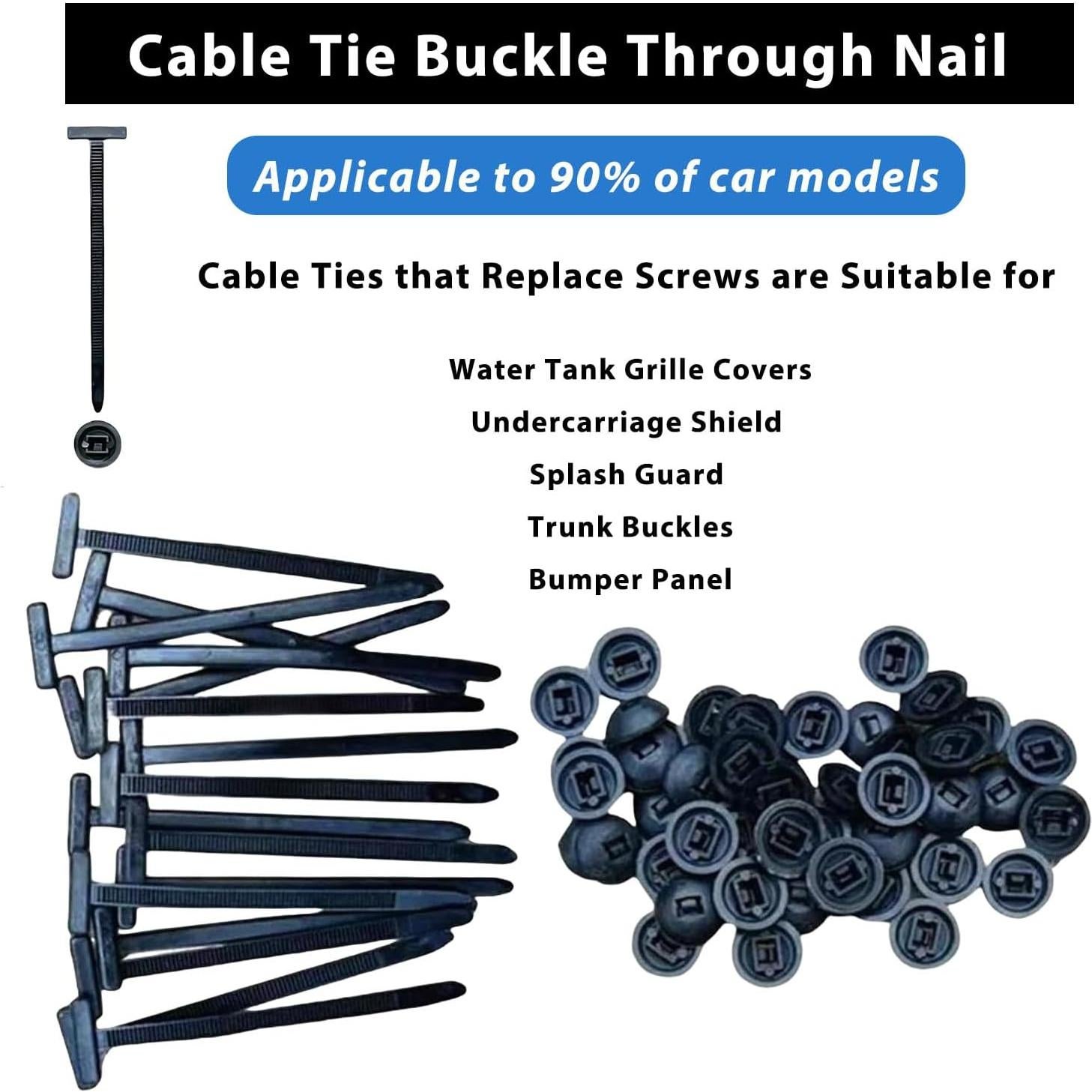 50 Piezas Hebilla Universal de Nylon Seodon para Coche