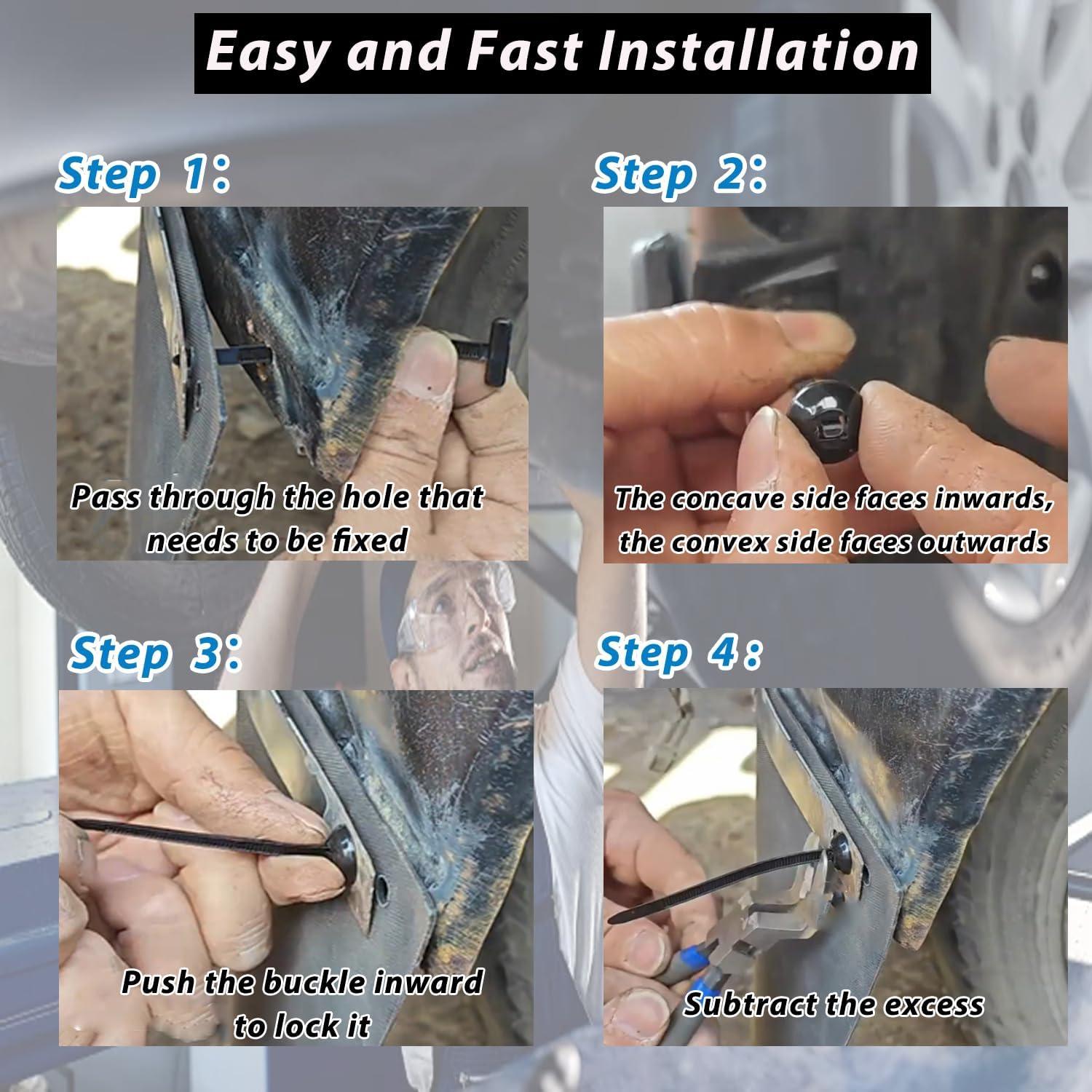 50 Piezas Hebilla Universal de Nylon Seodon para Coche