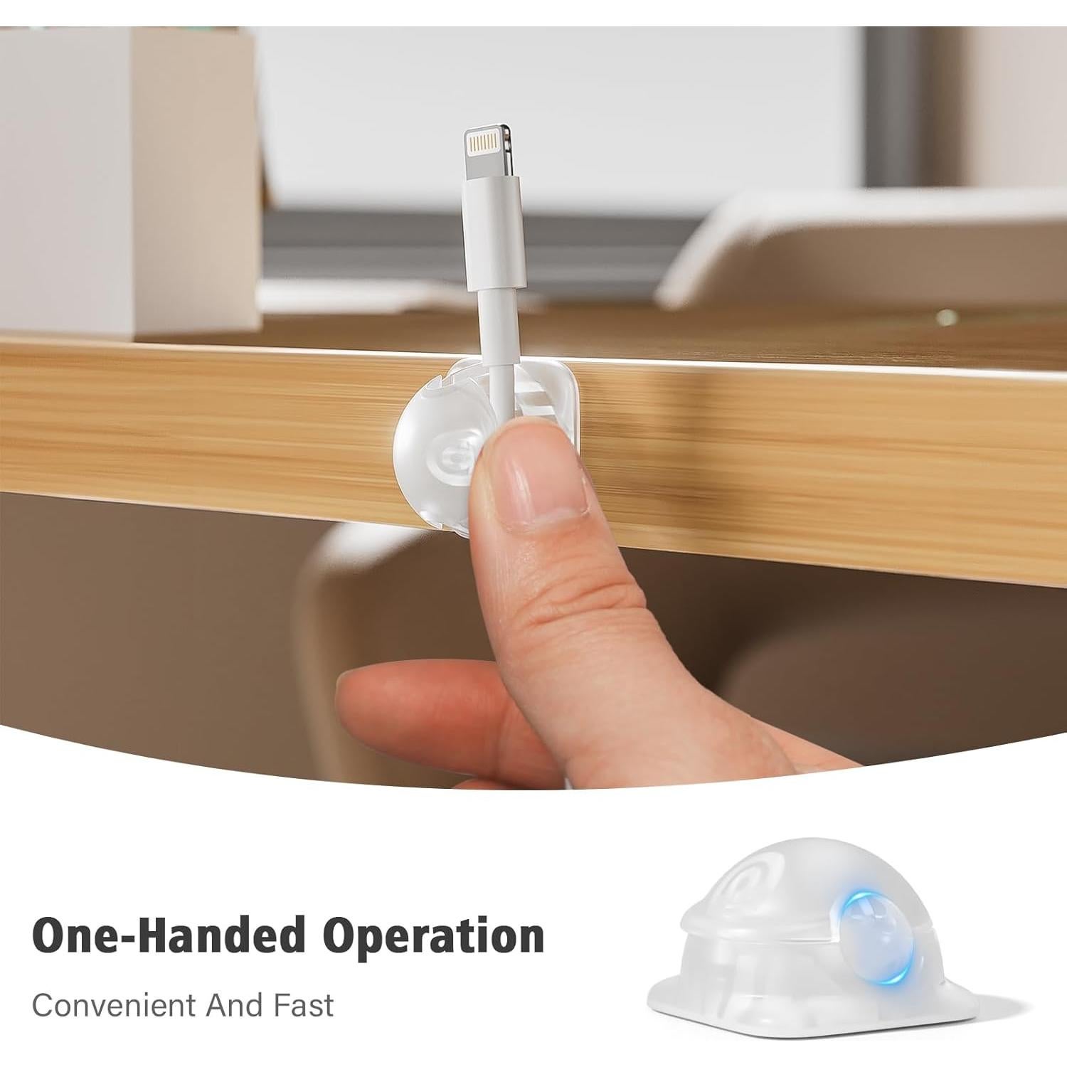 Organizador de Cables 6 Pack Smofish Clips Magnéticos Blanco