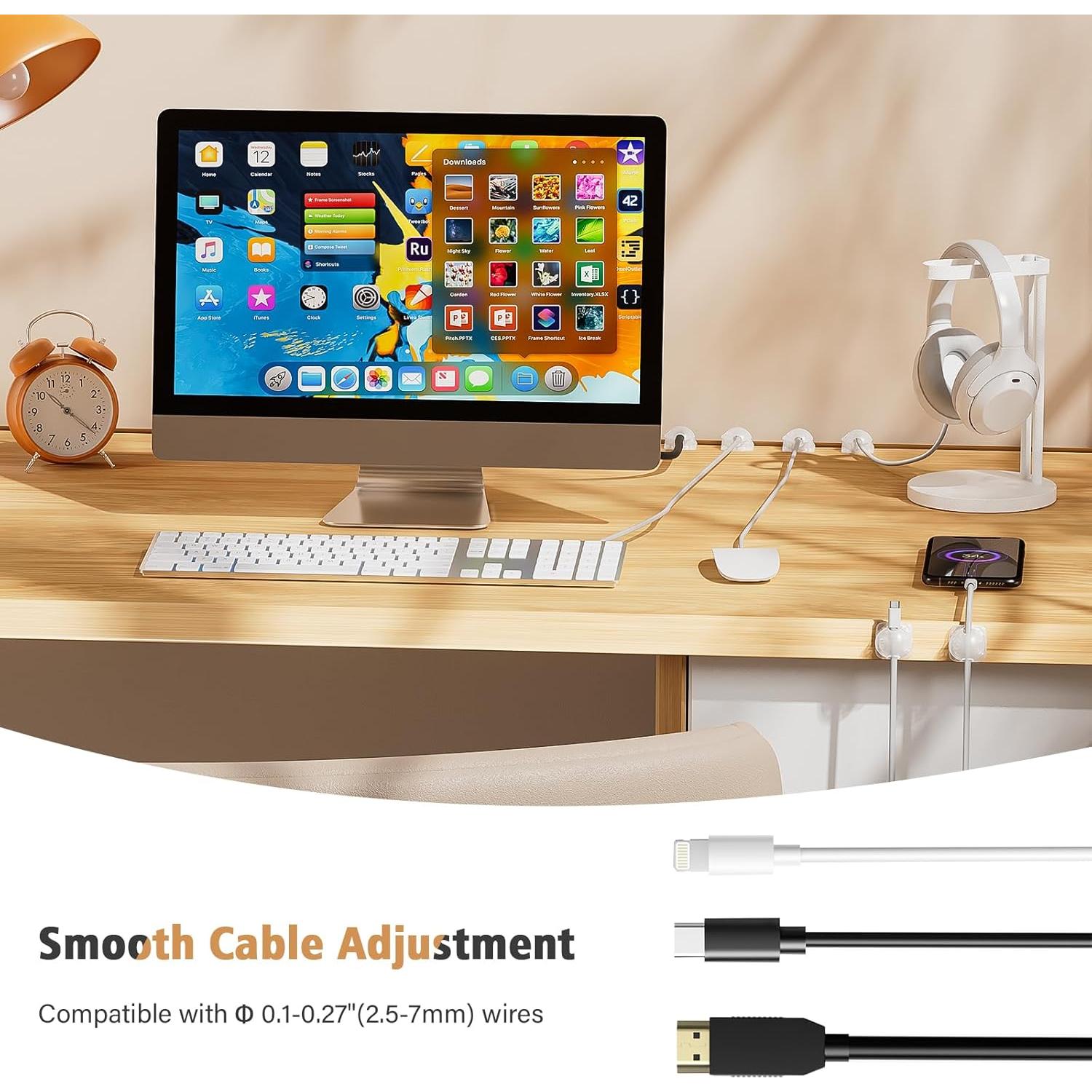 Organizador de Cables 6 Pack Smofish Clips Magnéticos Blanco