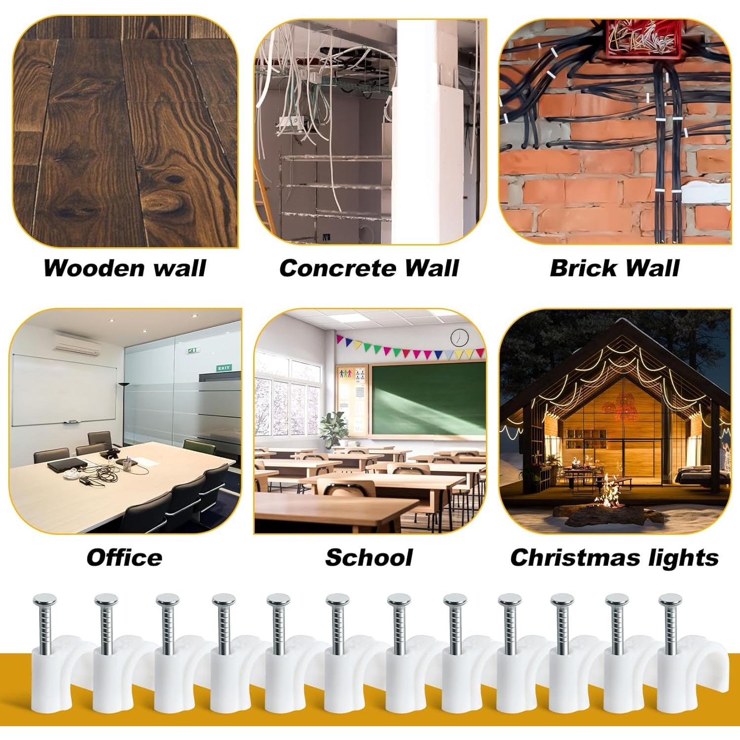 Clips para Cables LX-Cable Clips 100 Pcs 8mm y 10mm Blancos