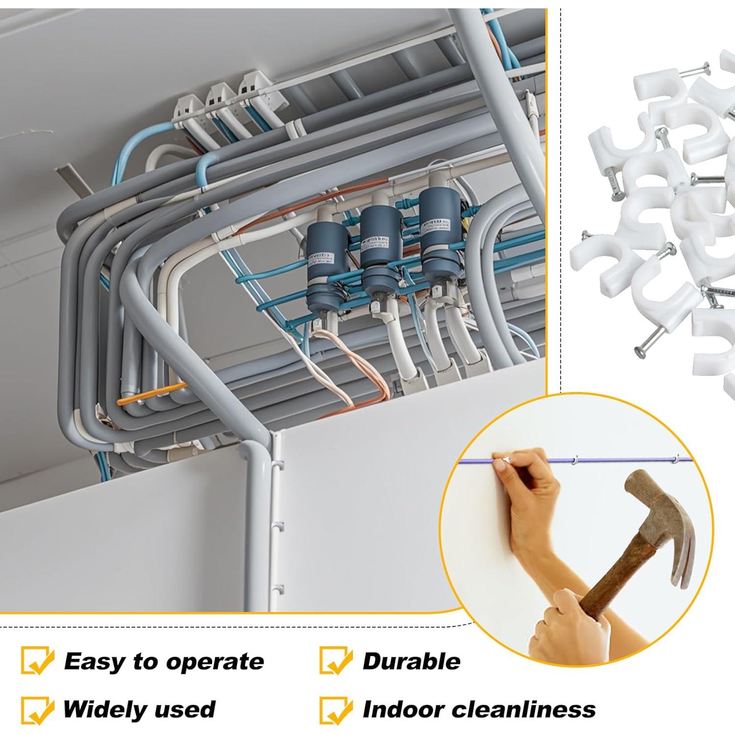 Clips para Cables LX-Cable Clips 100 Pcs 8mm y 10mm Blancos