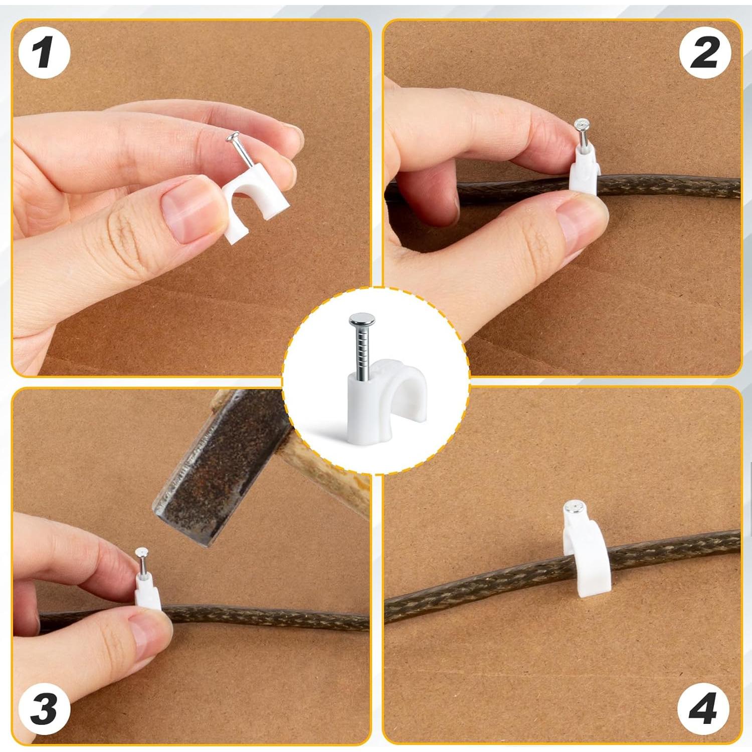 Clips para Cables LX-Cable Clips 100 Pcs 8mm y 10mm Blancos