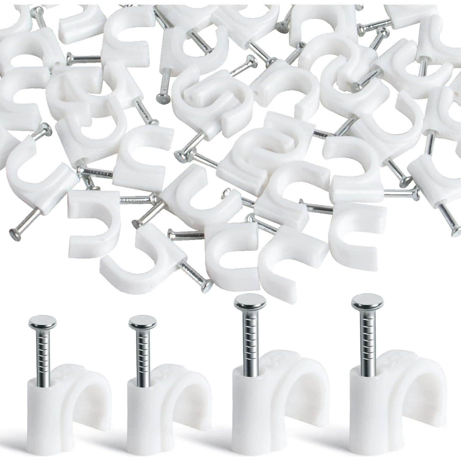 Clips para Cables LX-Cable Clips 100 Pcs 8mm y 10mm Blancos