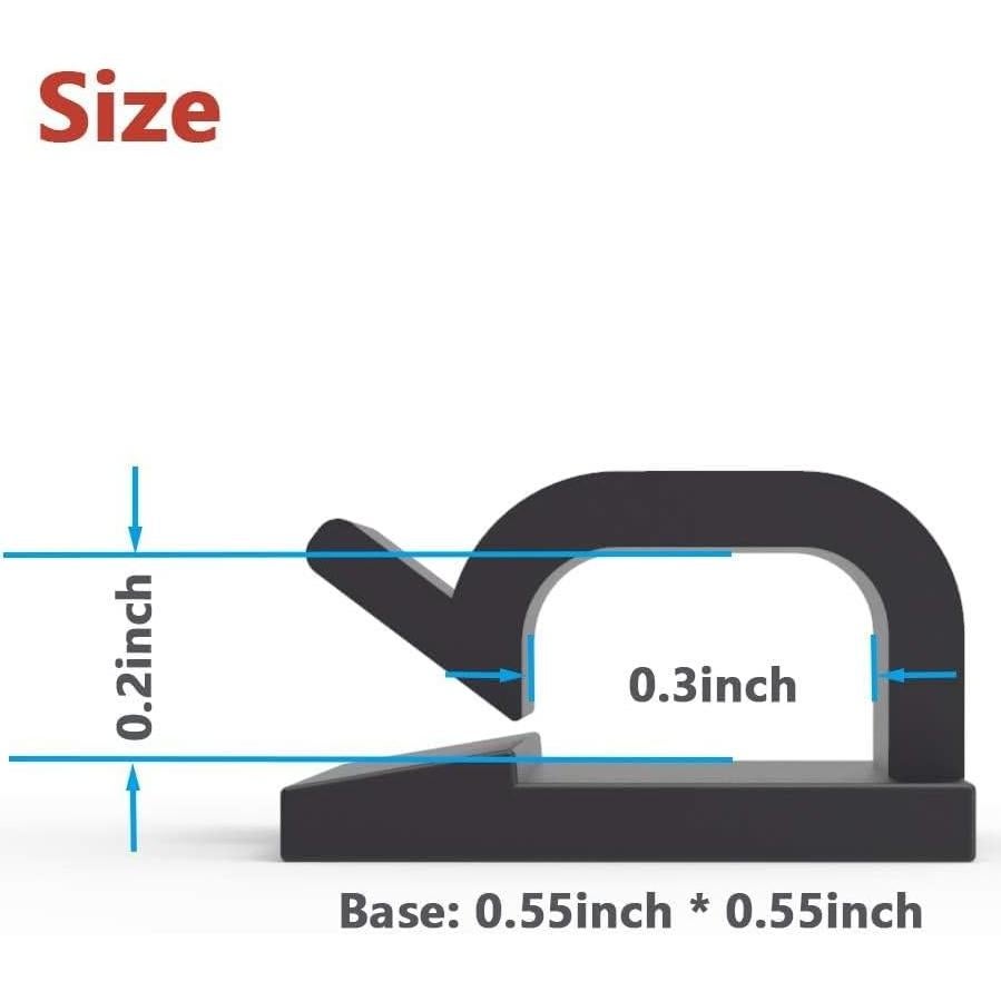 Clips para Cables Yocice 60pcs con Cinta Adhesiva Fuerte