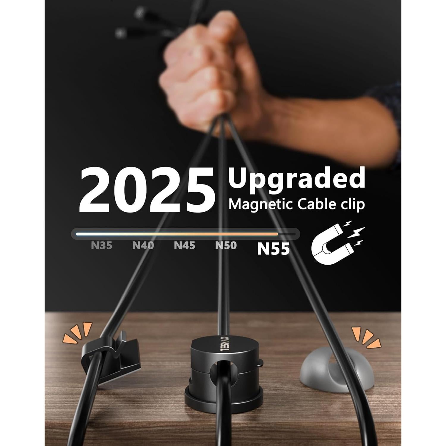 Clips Magnéticos para Cables Tesmax 360° - Organizador 6 Pack