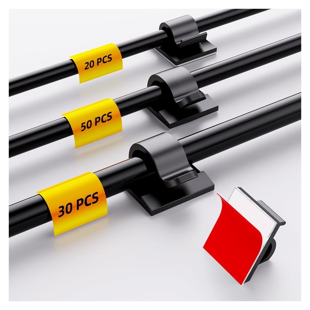 100 Clips Adhesivos para Gestión de Cables ITUGOU - Variados