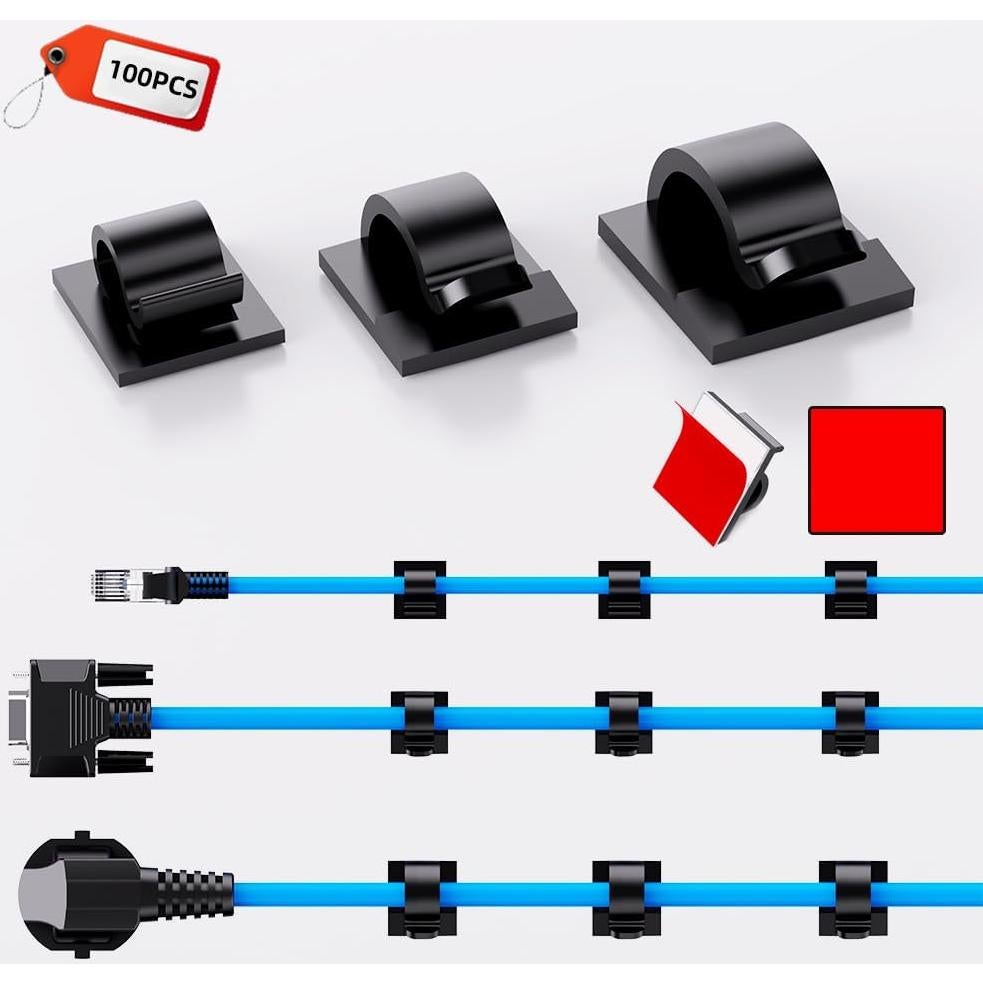 100 Clips Adhesivos para Gestión de Cables ITUGOU - Variados
