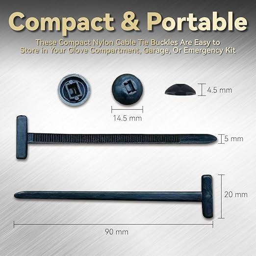 Hebilla de Brida de Cable Universal Leocfy 50PCS Nylon Resistente