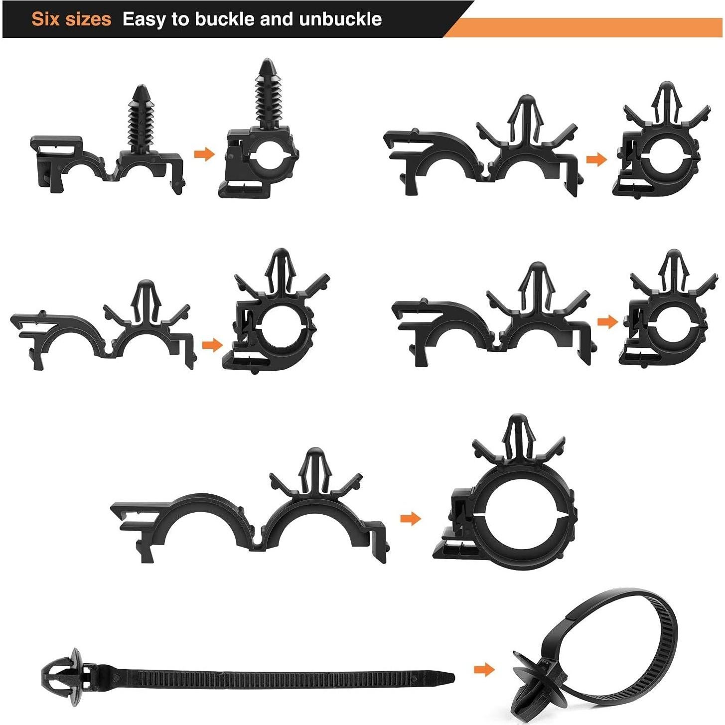 Kit 60 Clips de Enrutamiento de Cable GOOACC para Auto