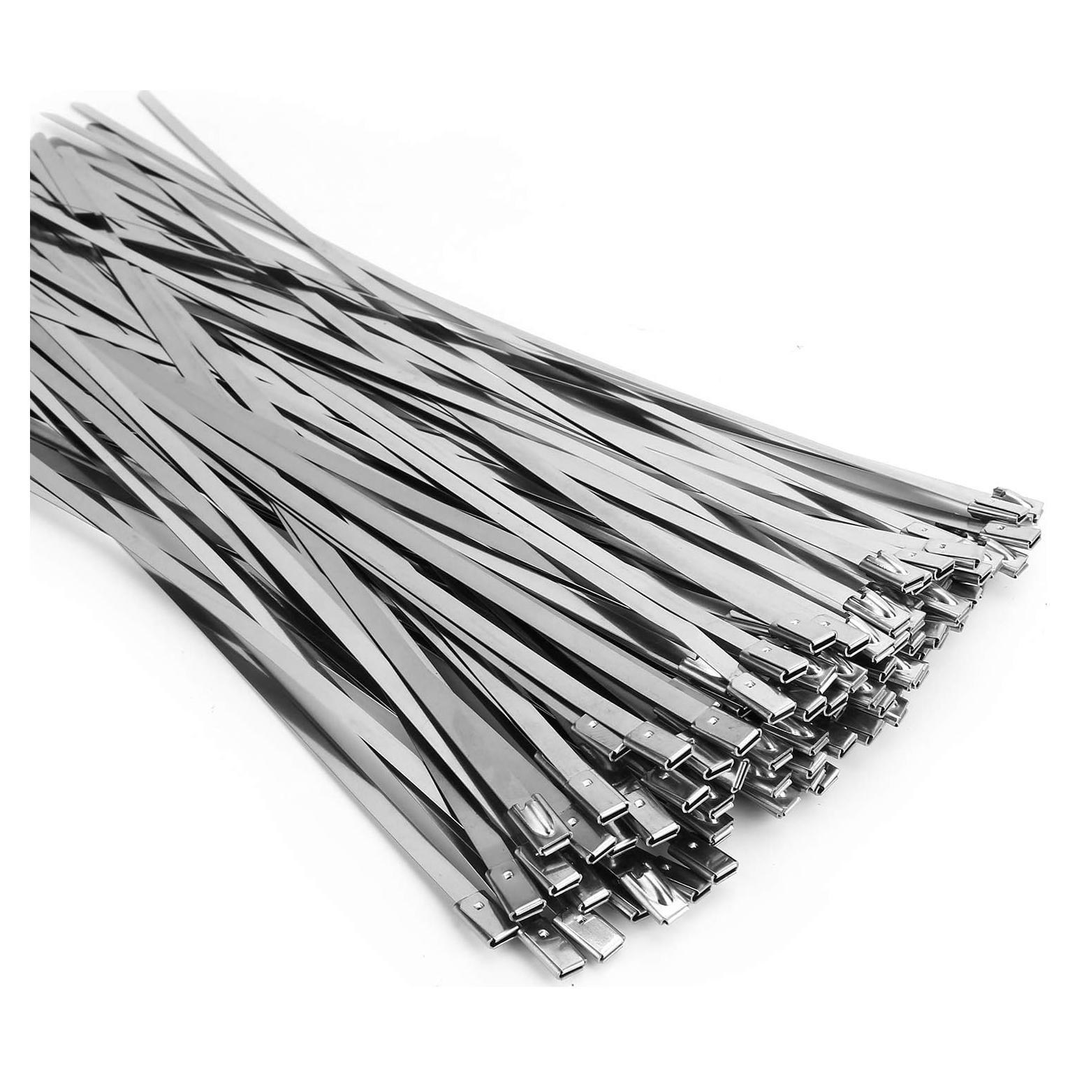 Bridas de Metal ZOOSUNX 30 cm Acero Inoxidable 100 Piezas