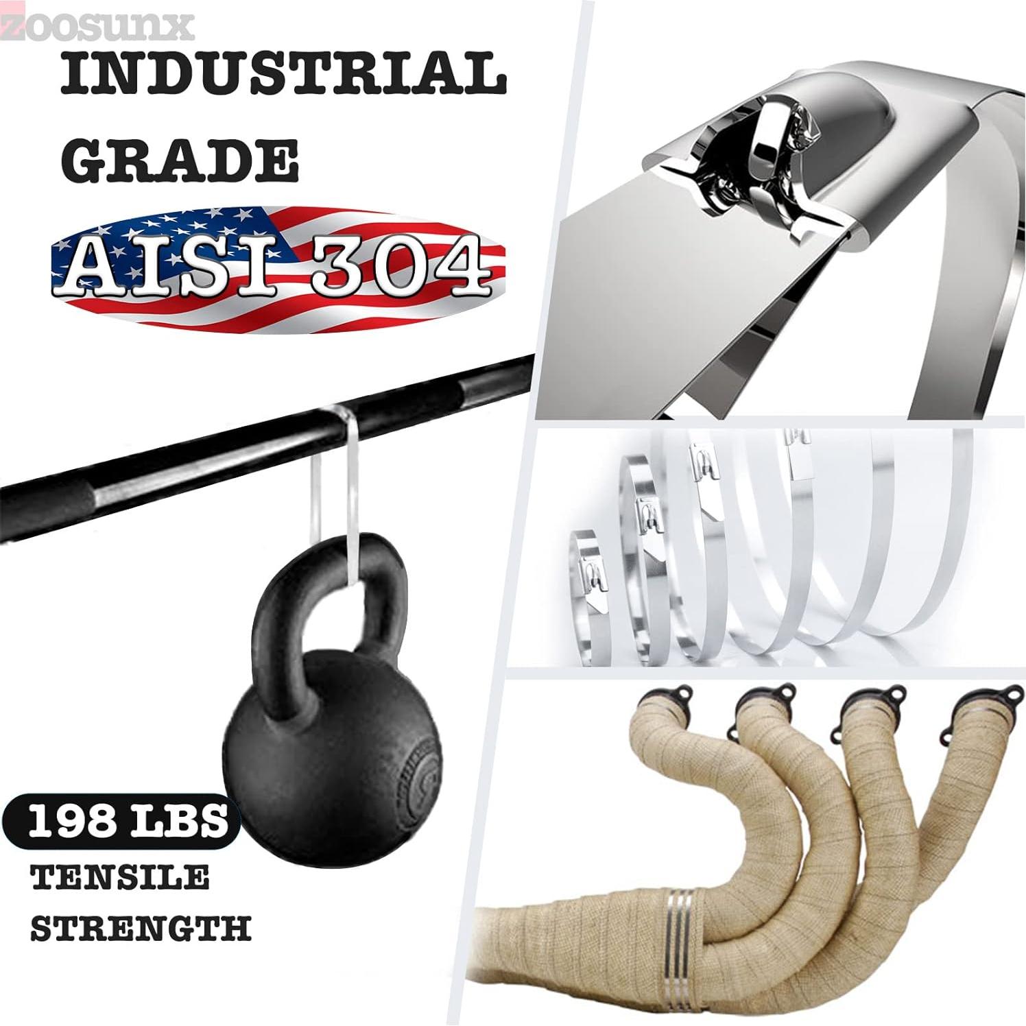 Bridas de Metal ZOOSUNX 30 cm Acero Inoxidable 100 Piezas