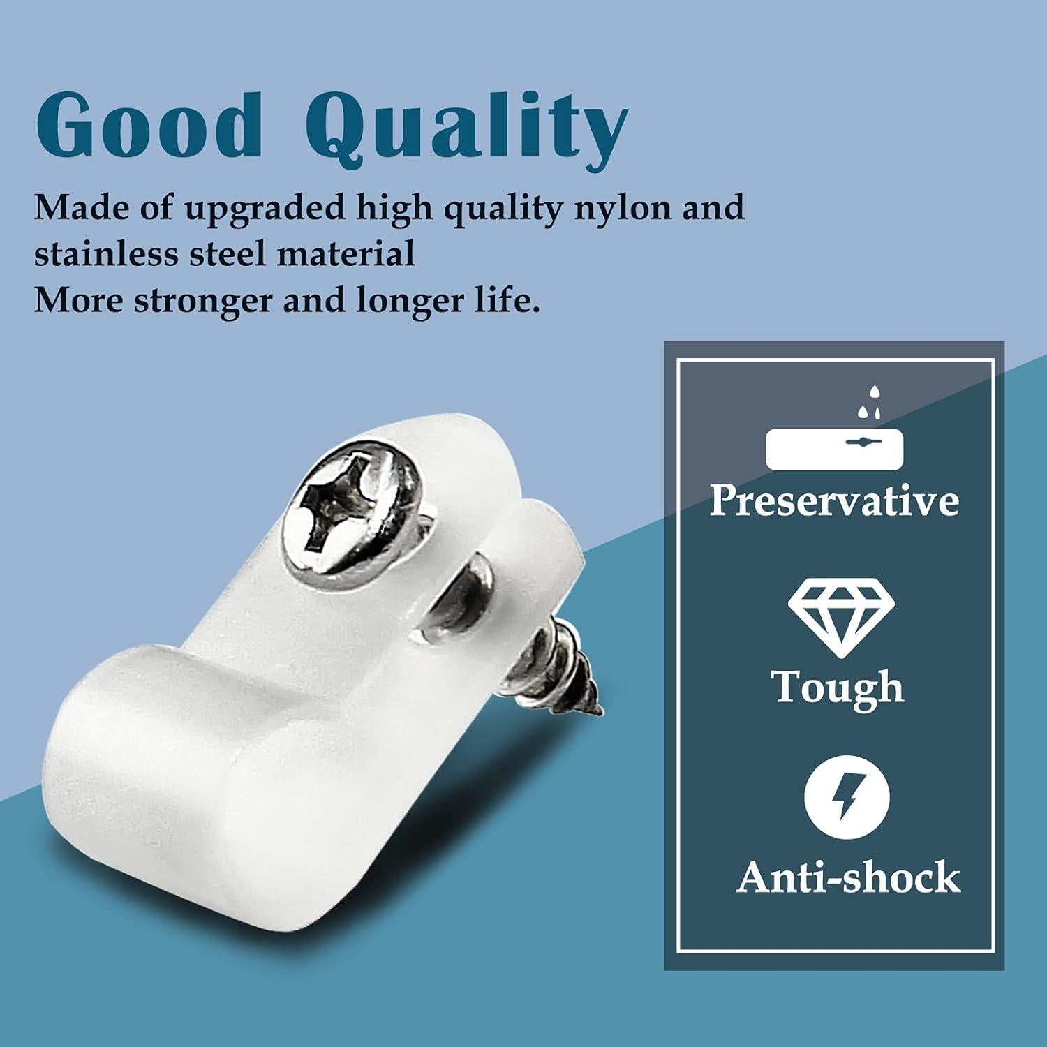 100 Clips de Montaje de Cable Rierdge 0.64 cm Nylon Blanco