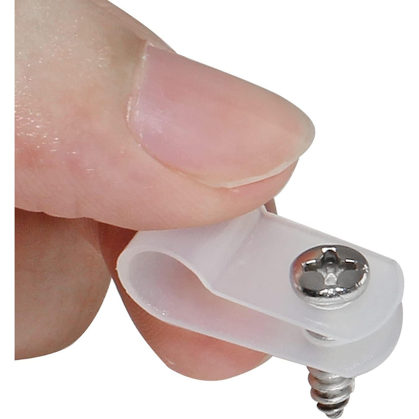 100 Clips de Montaje de Cable Rierdge 0.64 cm Nylon Blanco