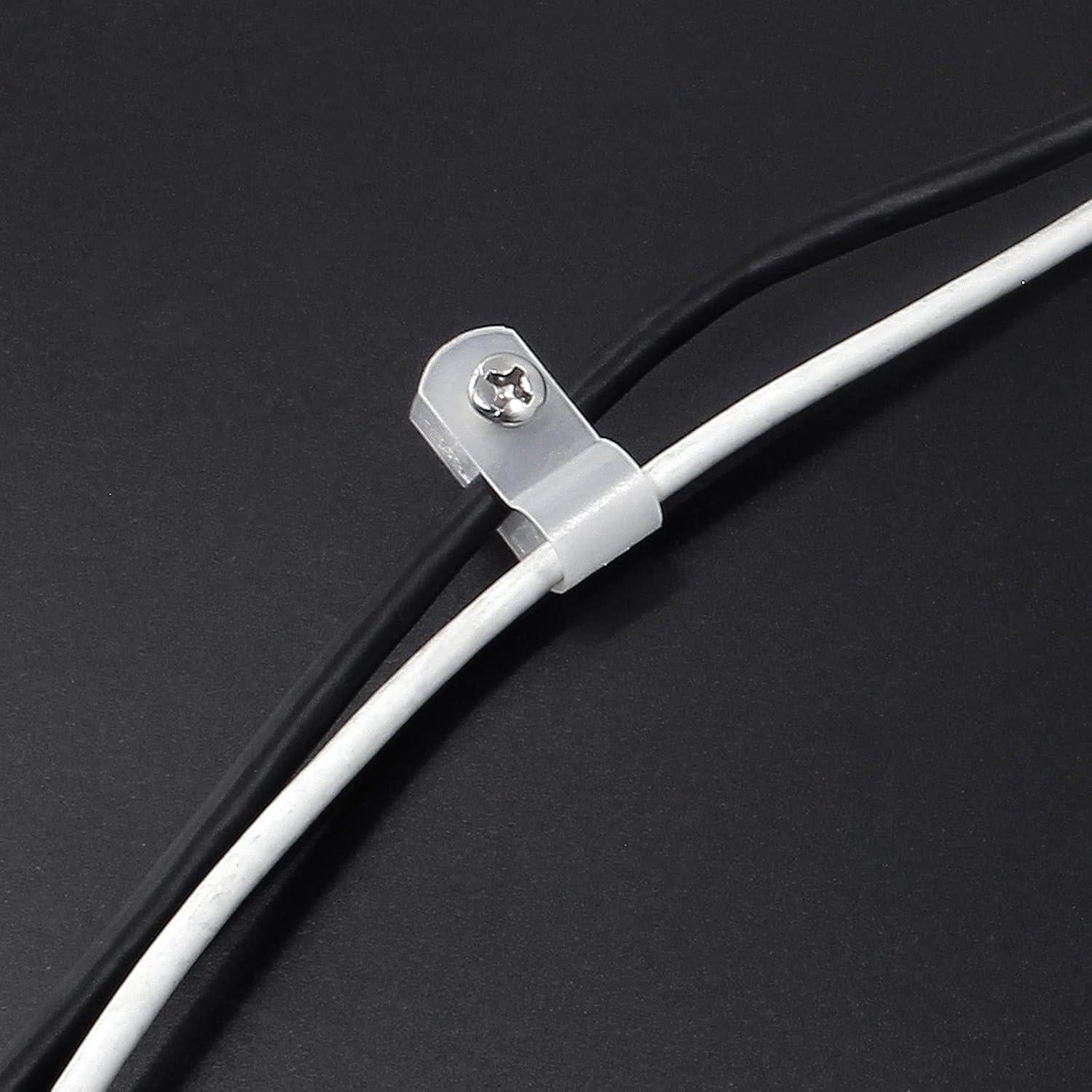 100 Clips de Montaje de Cable Rierdge 0.64 cm Nylon Blanco