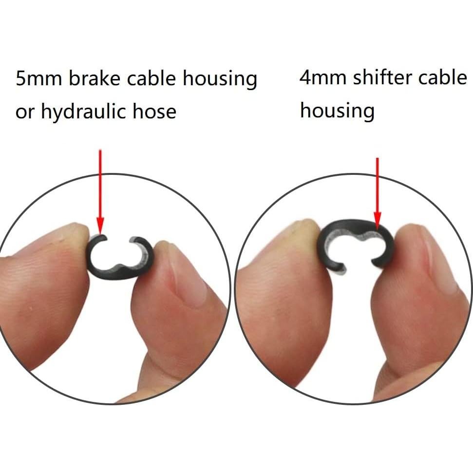 Clips de guía de cable de freno Juscycling 4mm y 5mm - Paquete de 4