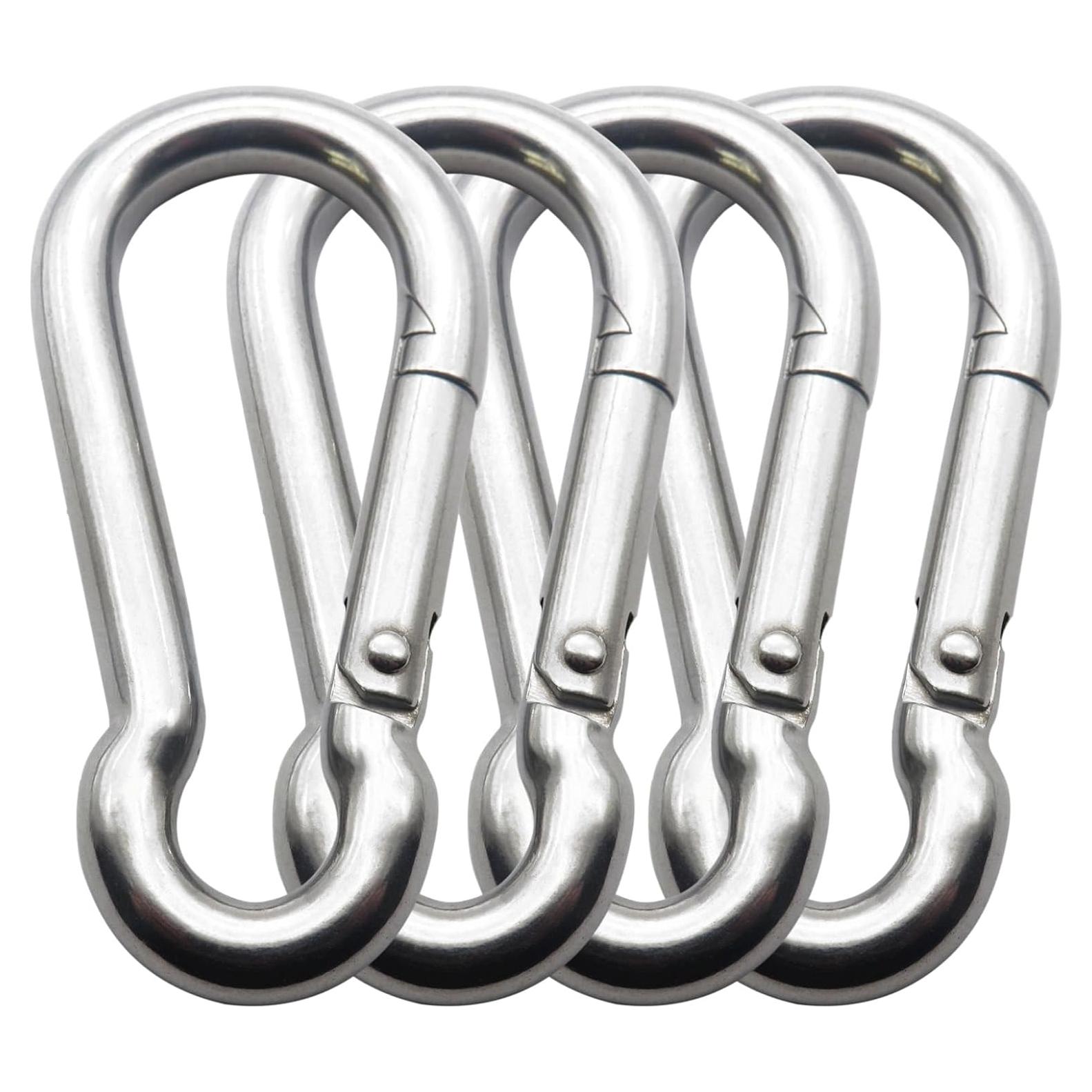 Gancho de Resorte FYYTONE 8cm Acero Inoxidable 4 Piezas