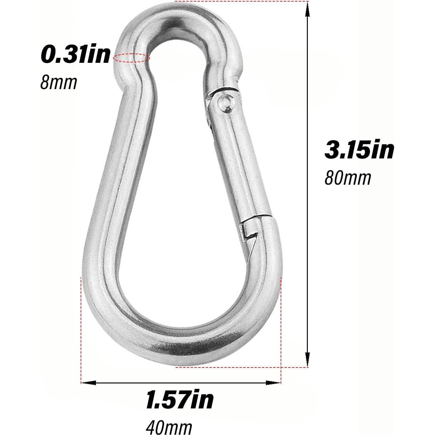 Gancho de Resorte FYYTONE 8cm Acero Inoxidable 4 Piezas