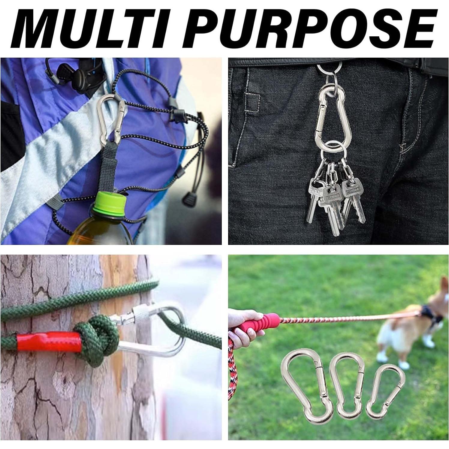 Gancho de Resorte FYYTONE 8cm Acero Inoxidable 4 Piezas