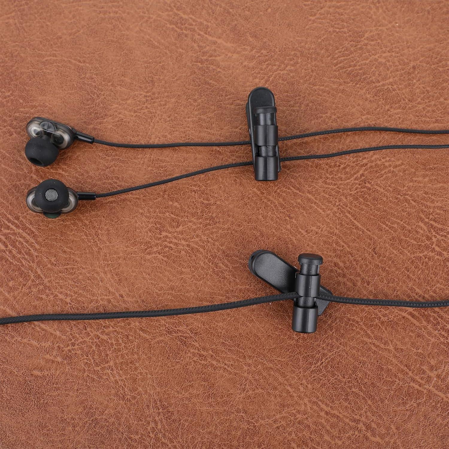 5 Clips de Cable para Auriculares Xthrotsenk 2-4mm Negro