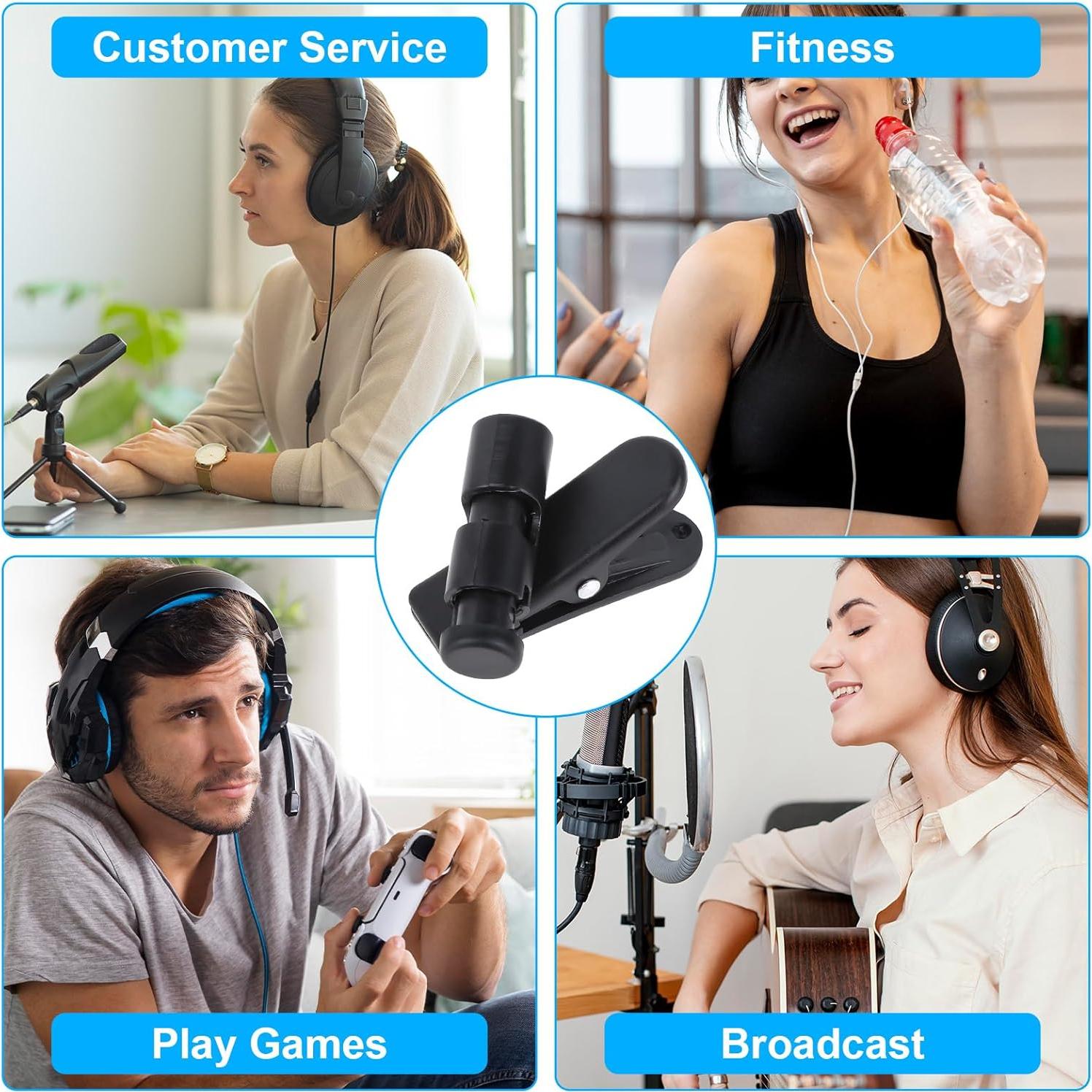 5 Clips de Cable para Auriculares Xthrotsenk 2-4mm Negro