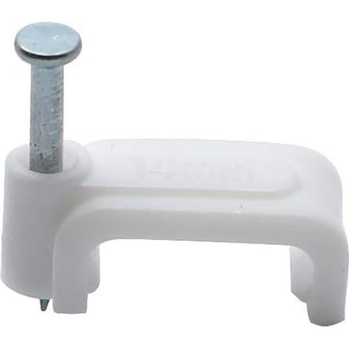 100 Clips de Cable Ethernet Planos PHITUODA 14mm Blancos