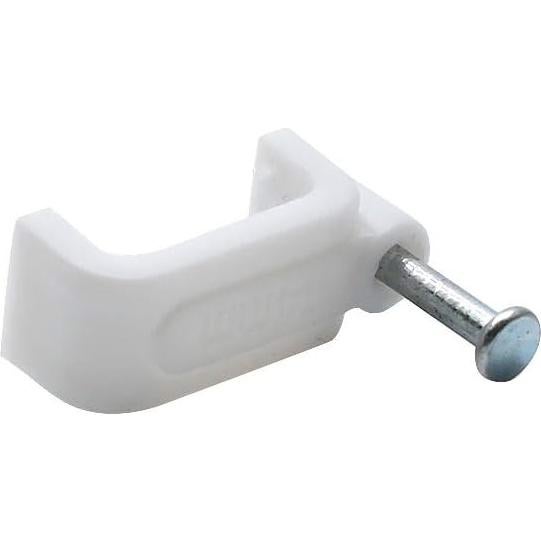100 Clips de Cable Ethernet Planos PHITUODA 14mm Blancos