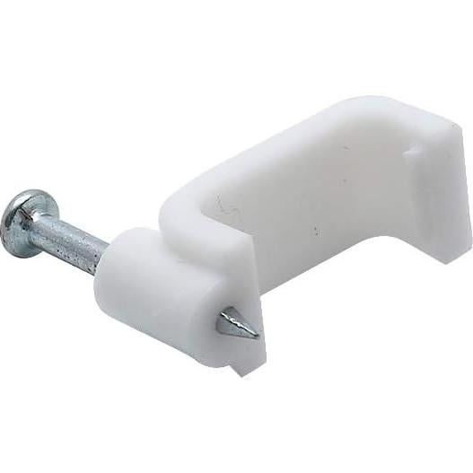 100 Clips de Cable Ethernet Planos PHITUODA 14mm Blancos