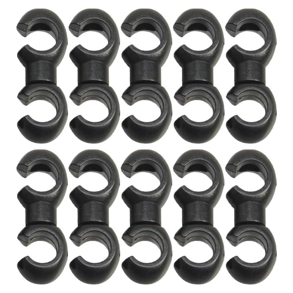 10 Clips S-Hook Abrazaderas de Cable Bicicleta Saipe Negro