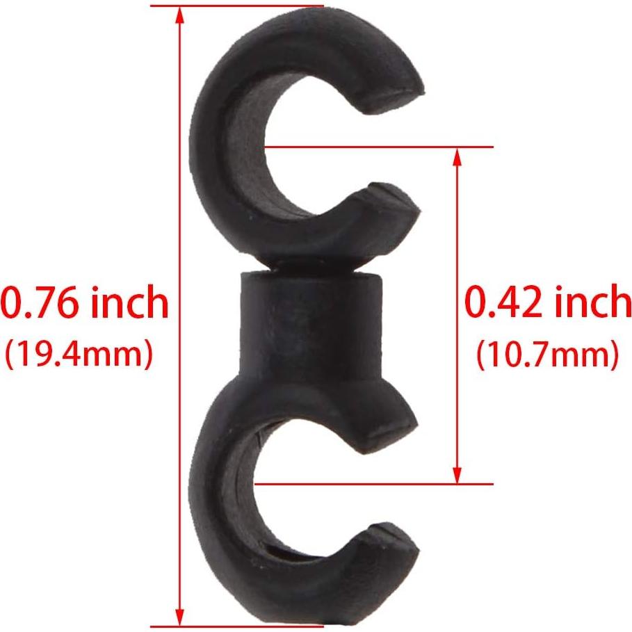 10 Clips S-Hook Abrazaderas de Cable Bicicleta Saipe Negro