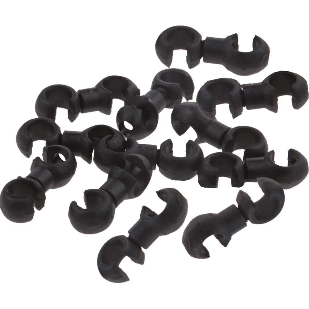 10 Clips S-Hook Abrazaderas de Cable Bicicleta Saipe Negro