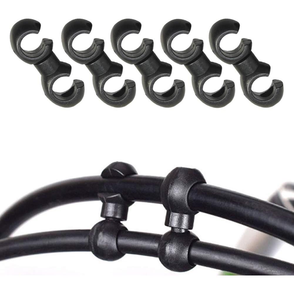 10 Clips S-Hook Abrazaderas de Cable Bicicleta Saipe Negro
