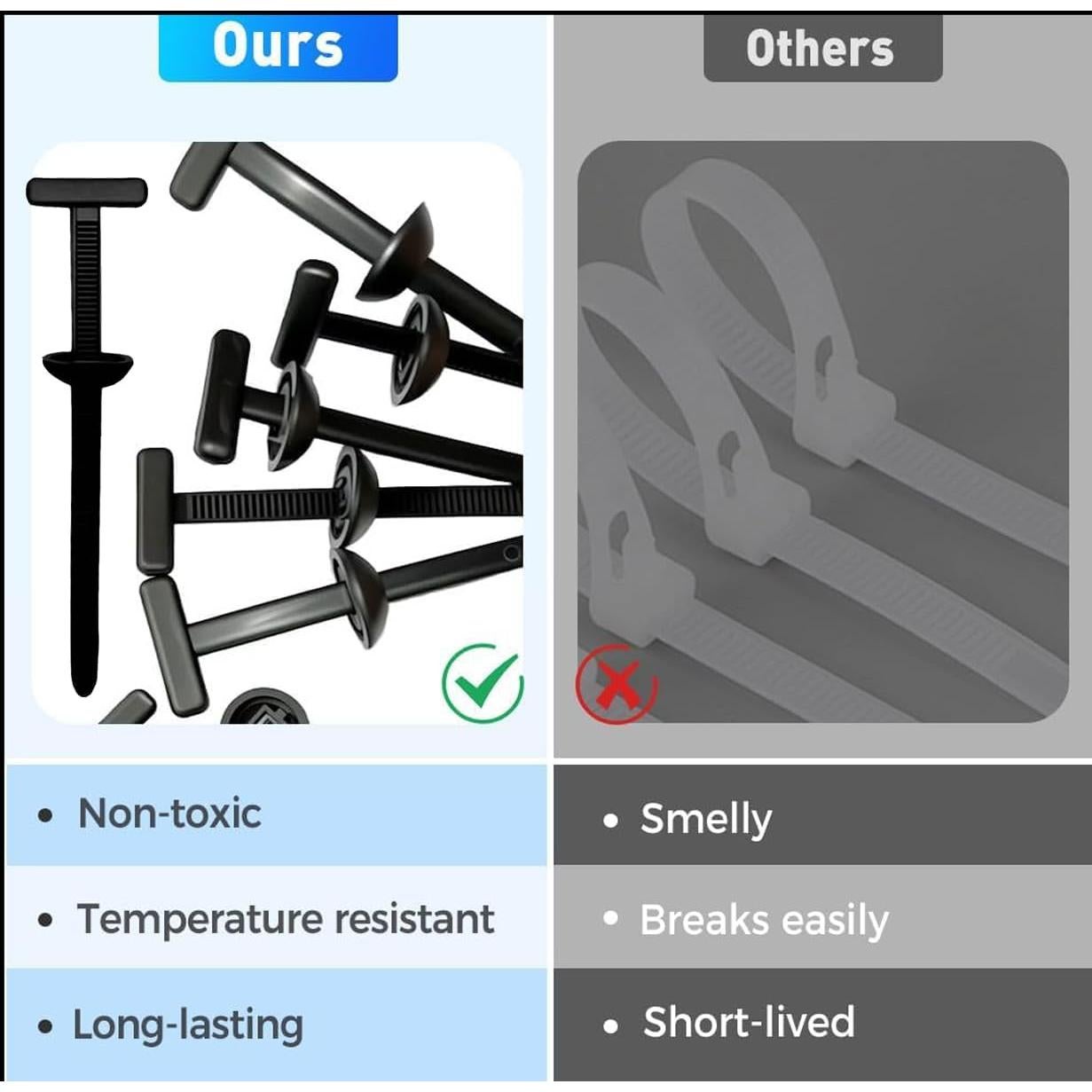 Hebilla de Brida Universal Sufeasdf 50pcs Nylon Alta Resistencia