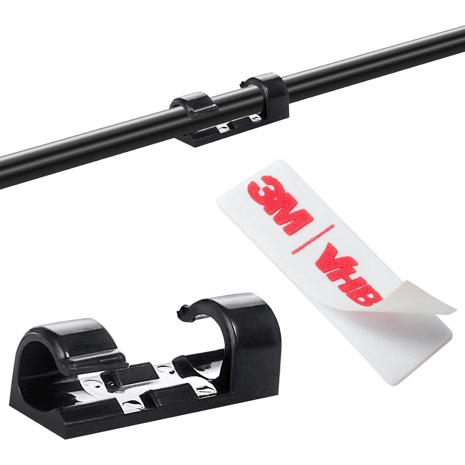 Organizador de Clips de Cable Autoadhesivos EyeIslet - 20 Piezas Negro