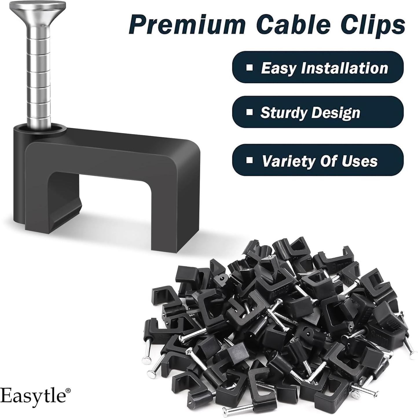 Clips de Cable con Clavo Easytle 100 Pcs 8mm para Pared
