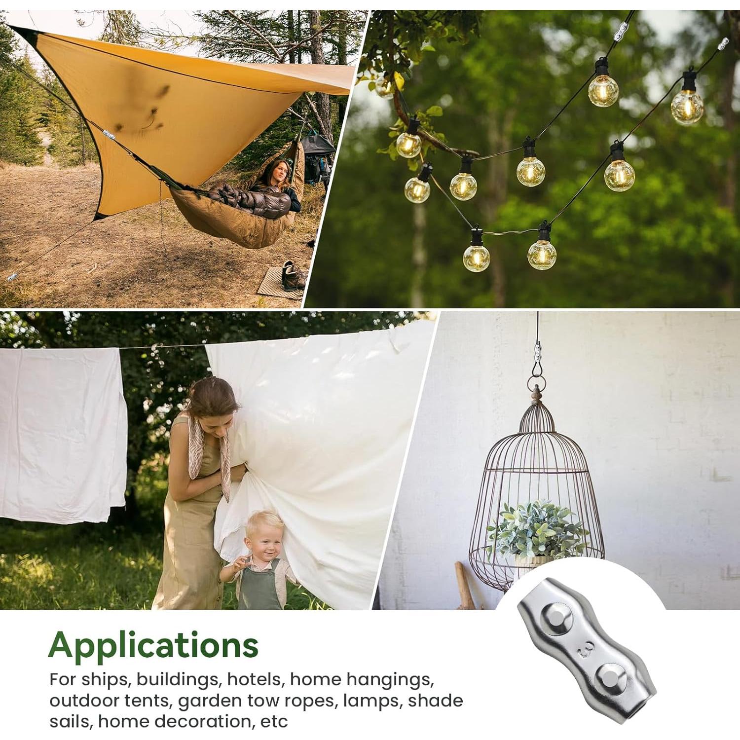 20 Pcs Clips de Cuerda de Alambre Dúplex M3 Bazeiona 1.5-3mm